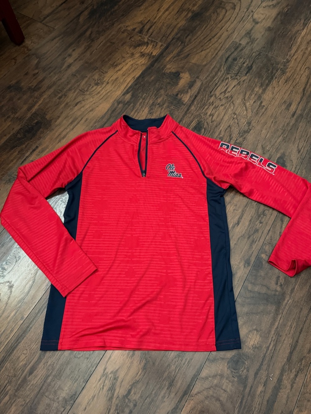 Colosseum Red & Navy Athletic Quarter-Zip Pullover